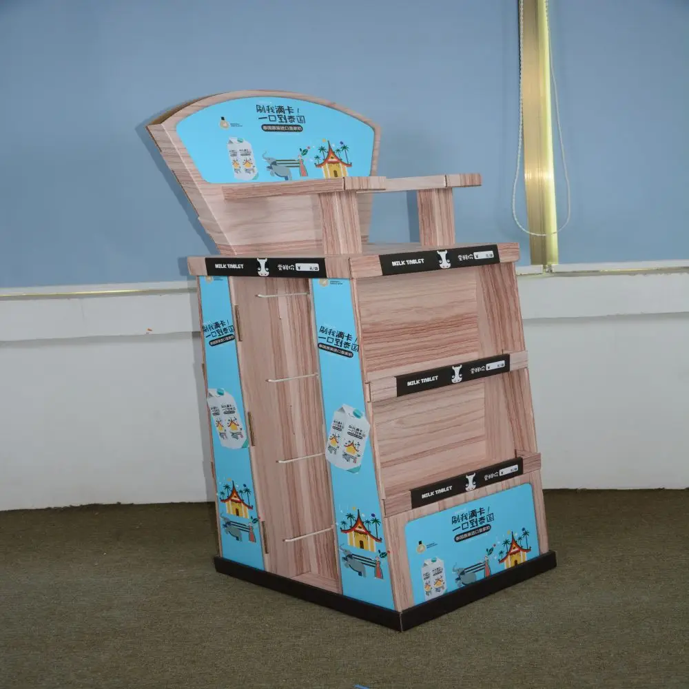 4 Side Retail Store Product Display Unit Stands Corrugated Cardboard Candy Food Beverages Cardboard Display Rack