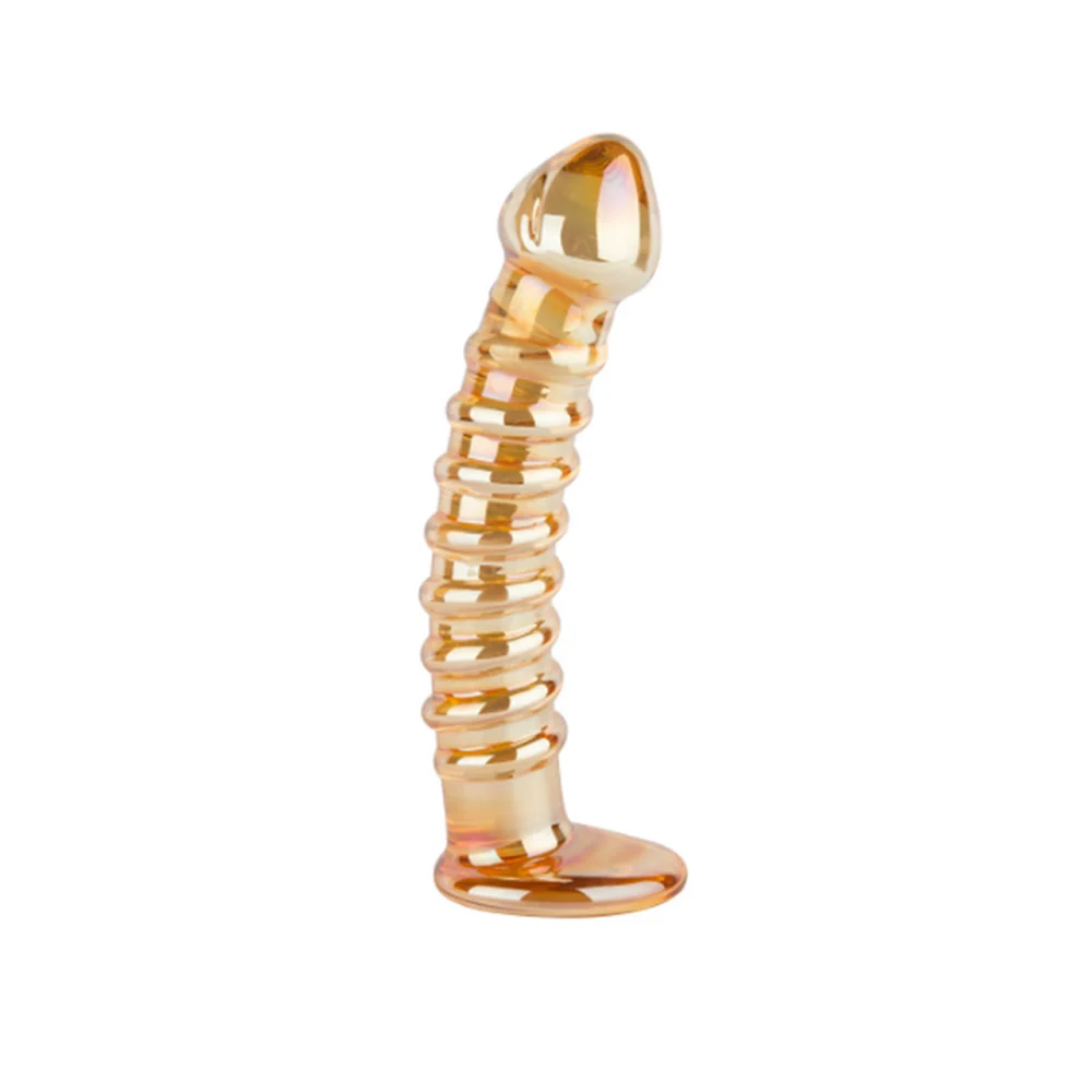 Hollow Large glass dildo G-spot wizard Glass dildo with standing pose