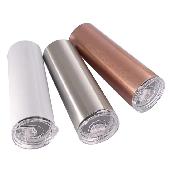 
Best Sales 20/30 oz double wall insulated mugs with slide lid and straw sublimation blank skinnies tumbler 