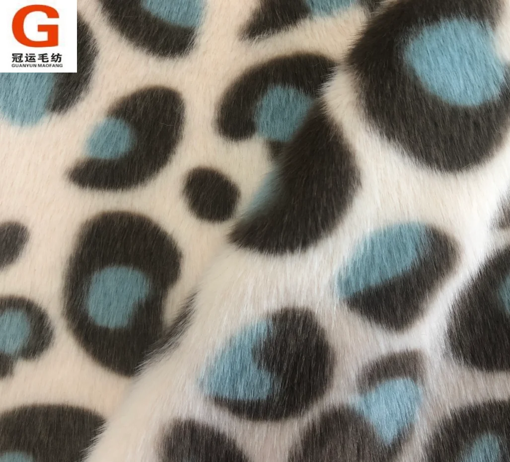 High quality 100% polyester soft touch cow print faux fur fabric