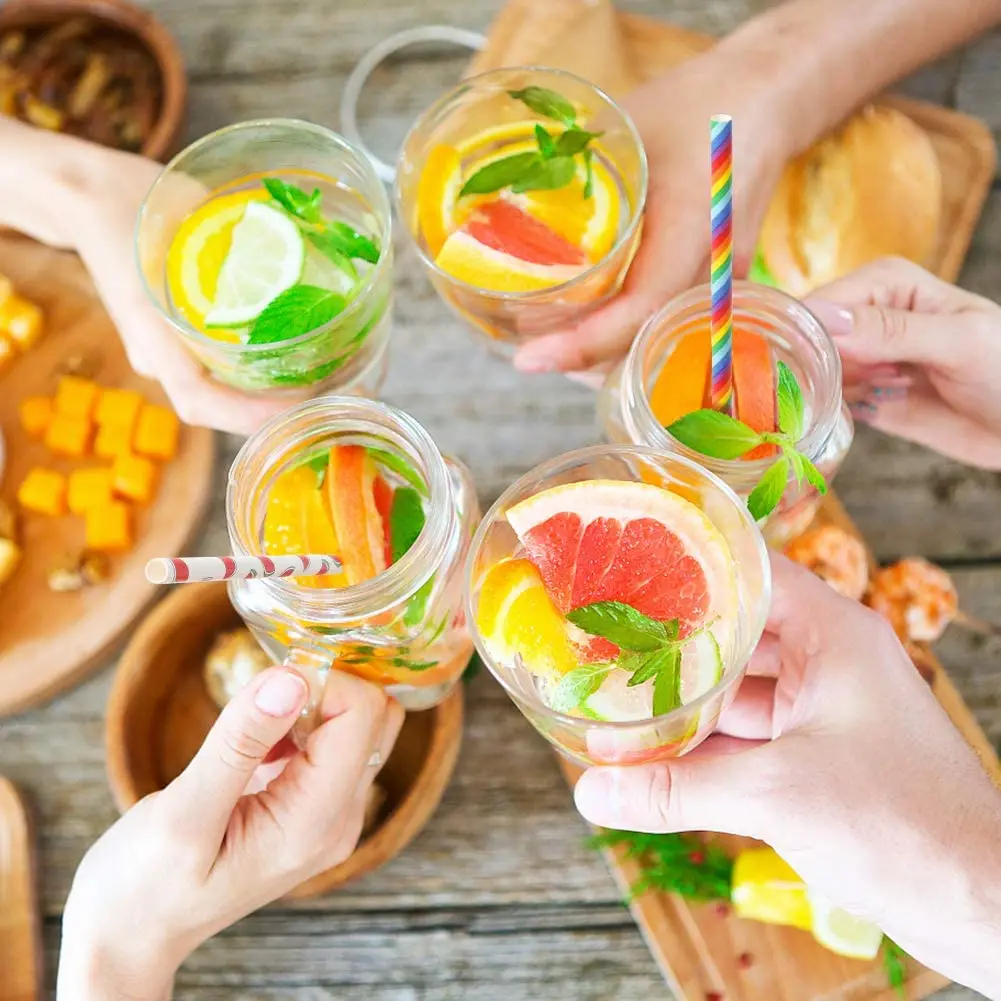 2020 Factory Price Wholesale Paper Food Grade Eco-friendly Straws Supplier Customizable Printing Biodegradable Paper Straws