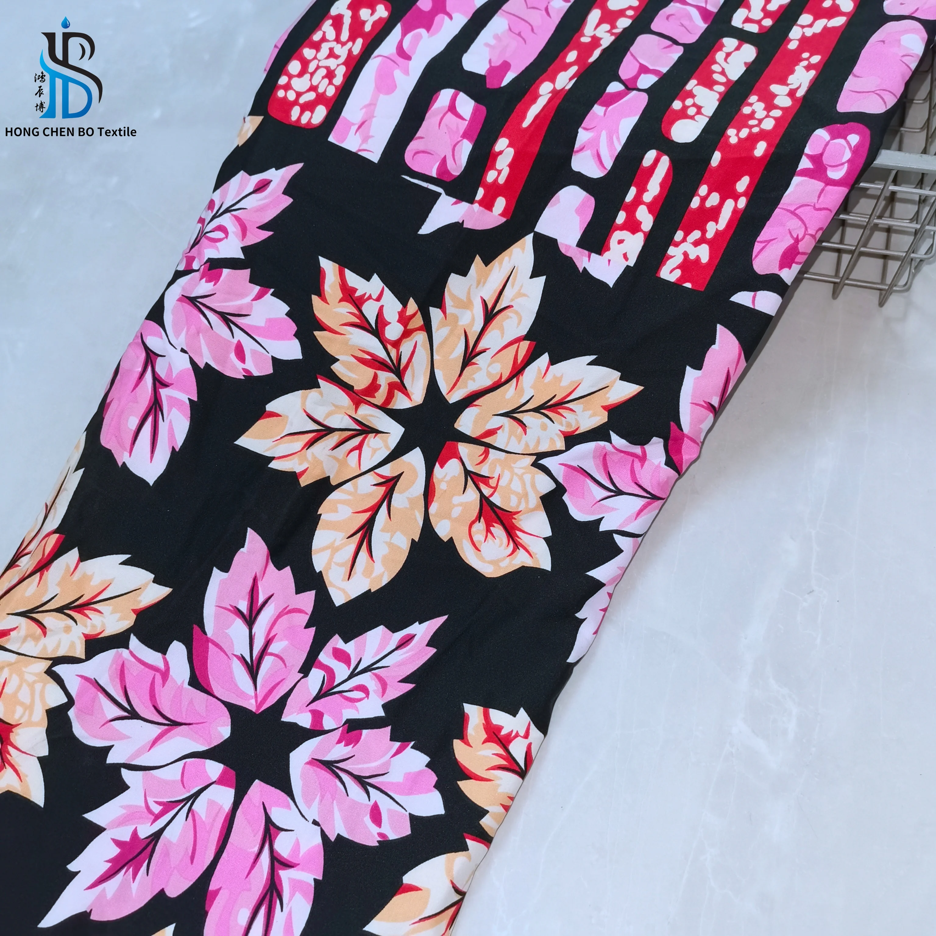 Factory direct price woven custom stretch print polyester fabric for clothing and skirt
