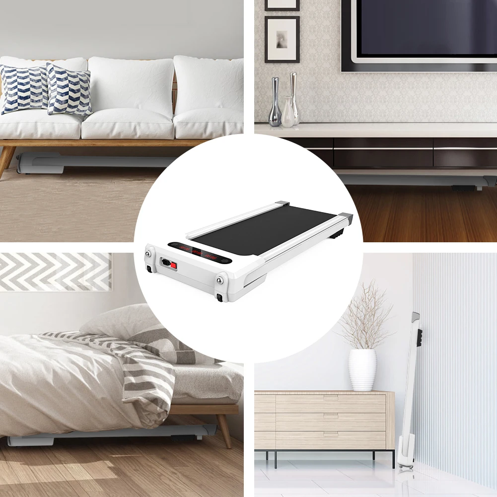 2 in 1 Under Desk Electric Treadmill Motorized Exercise Machine with Wireless Speaker Walking Jogging Machine