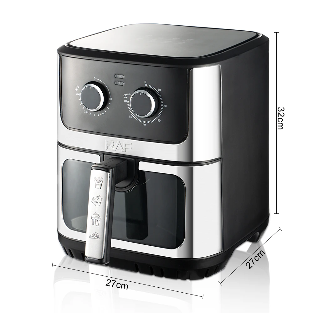 RAF Non-stick 6.5L Oilless Cooker Electric Air fryer Oven With Visible Window