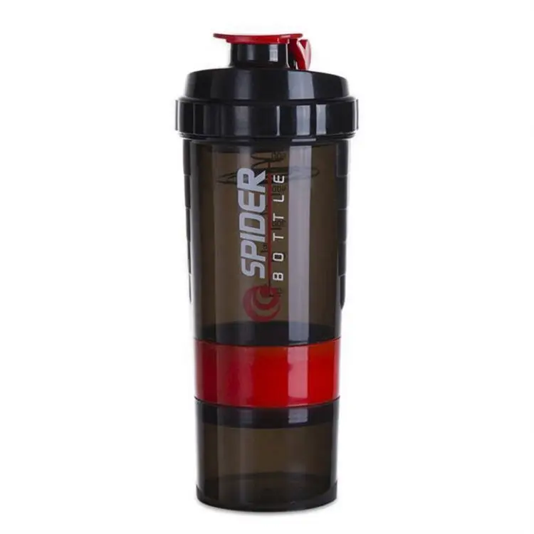 bpa free Protein Shaker Bottle Shakers Cup with pill box spider shaker bottle with storage with compartment