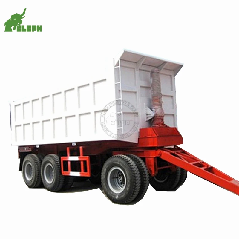 2-axis 3-axis drawbar side tipper dump trailer used 80 tons full tipping dump truck trailer 07