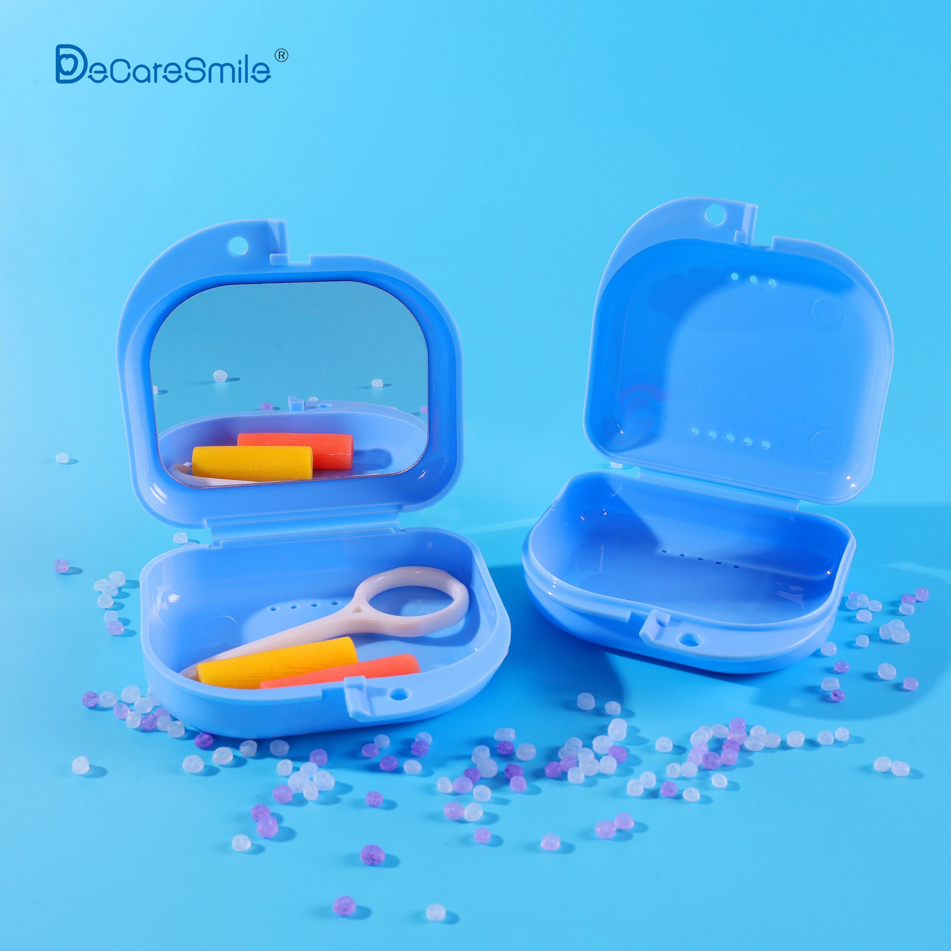 plastic transparent protective high gloss guard storage cleaning primary teeth disposable new dentist box denture with slot