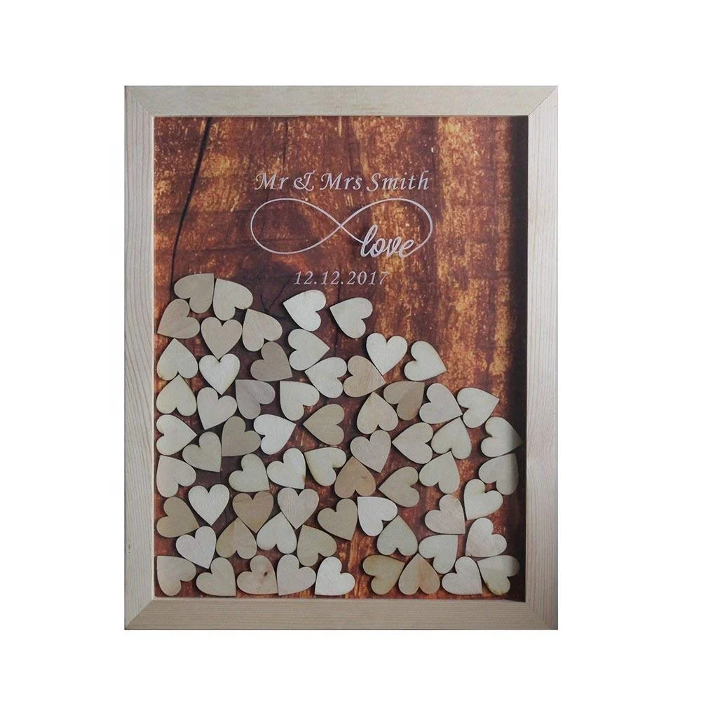 Personalized Wedding Guest Book Guest Book Box Guestbook Alternative Wood Drop Top Frame Wedding Romantic Shadow Box Personal