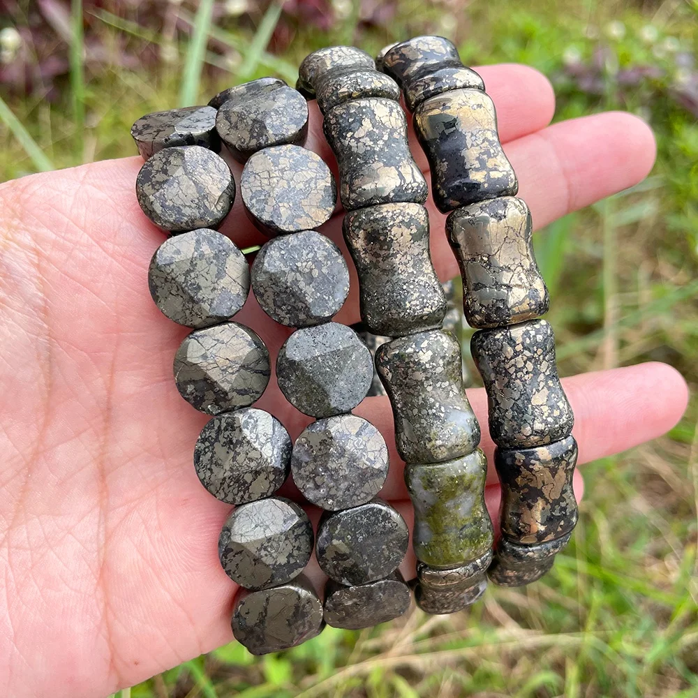 Wholesale A+ Natural Copper Ore Beads 12*17mm 13*13mm Bangle Loose Gem Stone Beads for Jewelry Making or Slimming Gift