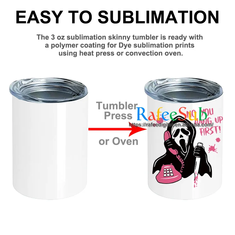 Wholesale Bulk 3oz 3 oz Mini Skinny Straight Double Wall Insulated Blank Sublimation Tumbler Cup with Lid and Metal Bent Straw