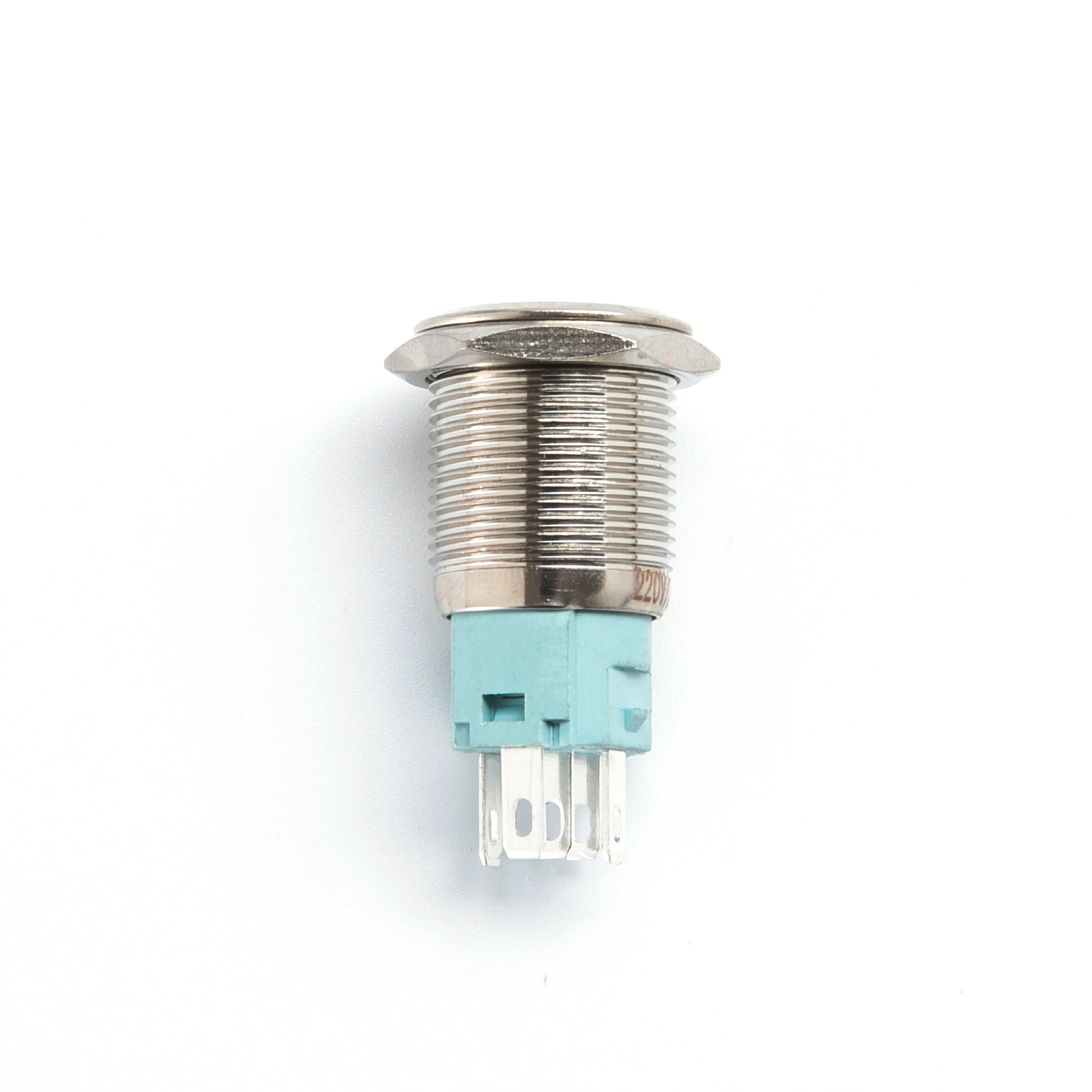 Ce Certificate 16mm Red Led Momentary Latching 250v Metal Push Button With Power Symbol