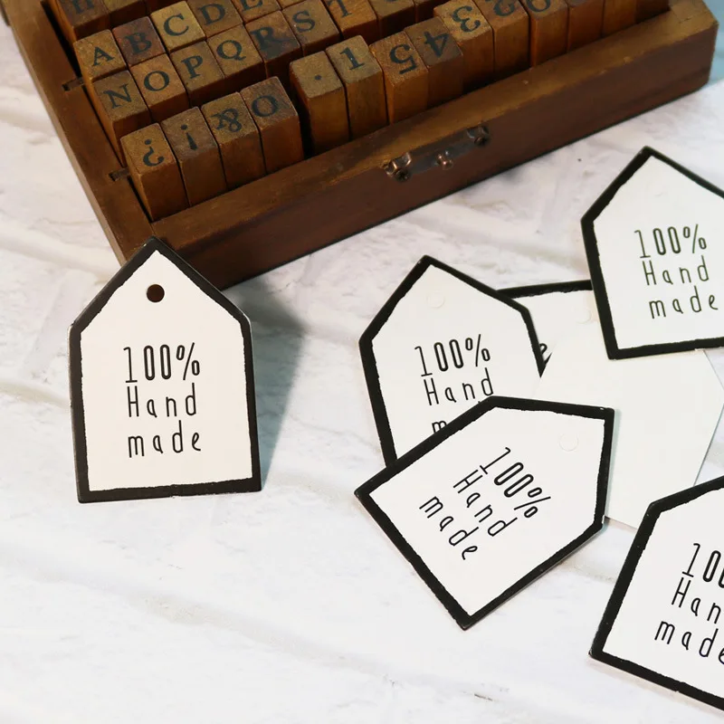 Cheap Merry Christmas White Tags Labels Gift Wrapping Paper Hanging Tags House Shape