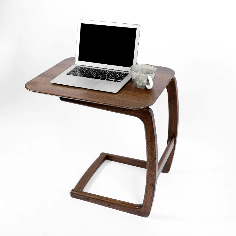 Bed Side Table Modern Bedroom Living Room Sofa Square Narrow Cube Wood Metal c Shape End Table Side Table for Living Room Luxury