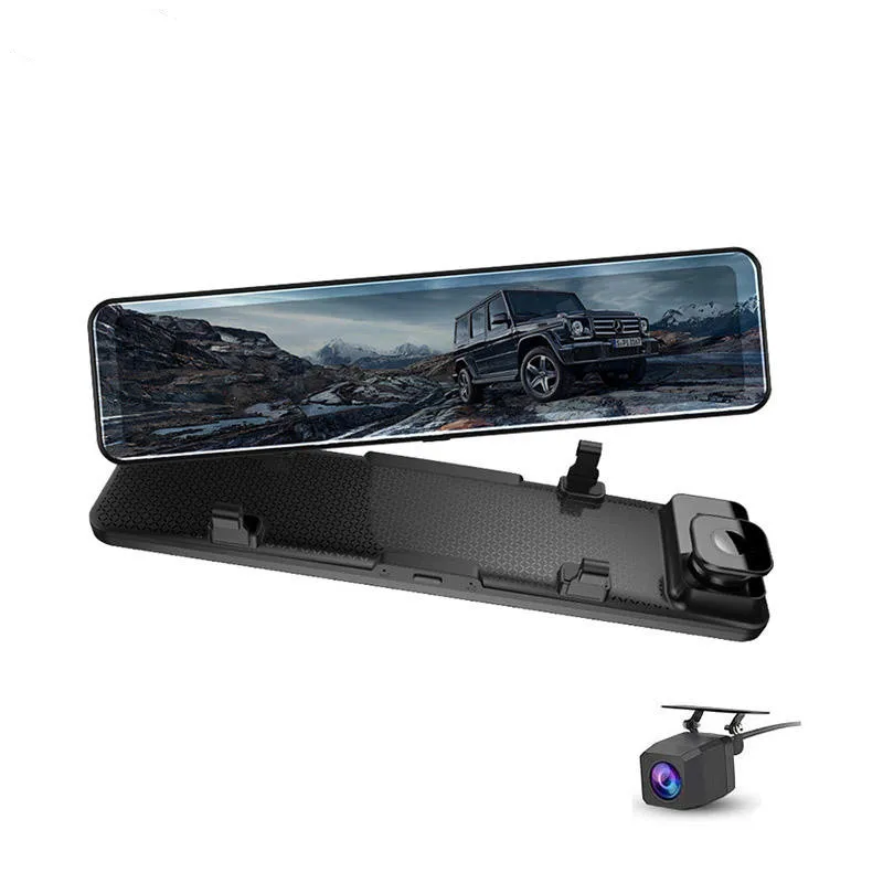 11.26 inch Car Black Box  4K Hisilicon IMX335 Car Rear View Mirror Recorder Dual Lens Car Reverse Mirror DVR Dashcam