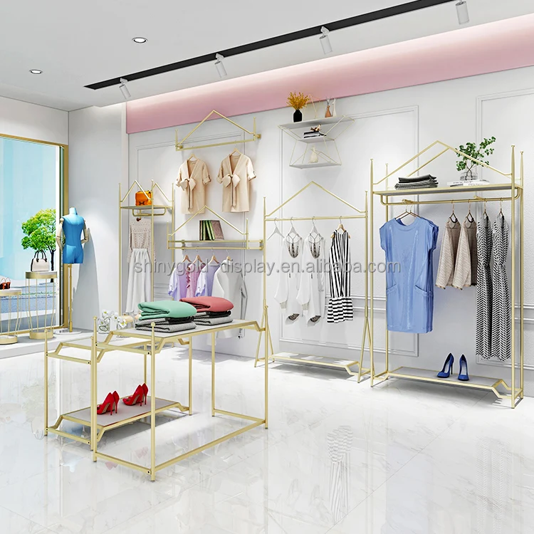 Fashion Shopping Mall Garment Clothing Rack Display Ideas Baby Shop Clothes Display Interior Design for Retail Store