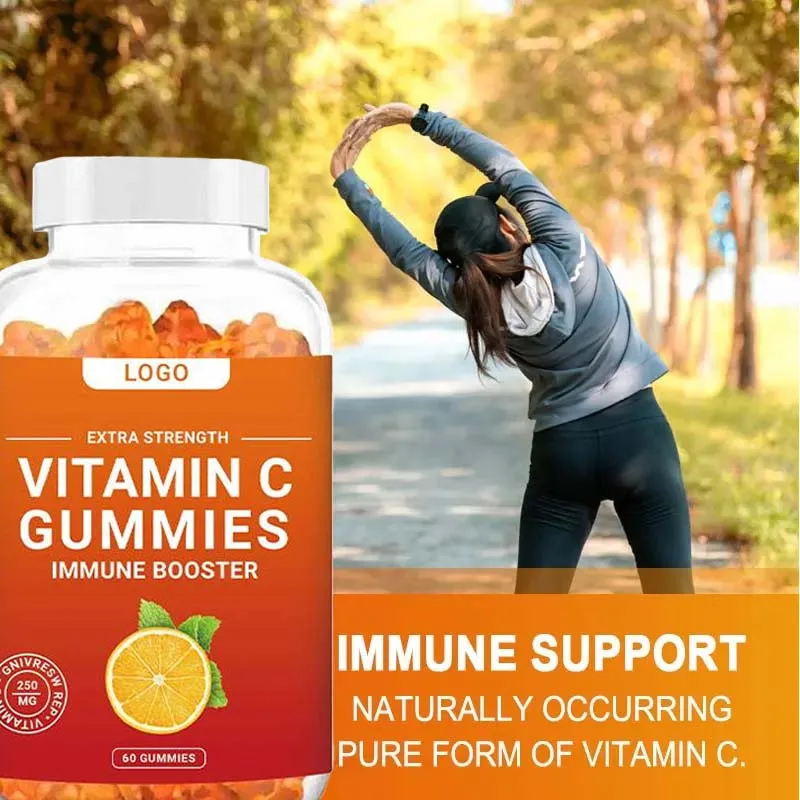 Vitamin c Gummies 125 мг для взрослых и детей Мультивитаминные мармеладки иммунной поддержки кожи с ароматом апельсина