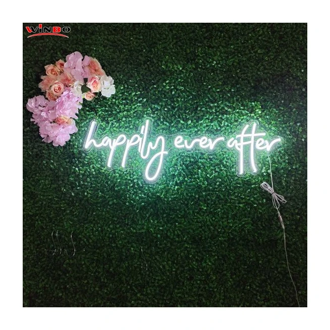 Fast Delivery Custom Neon Led Light Name Logo Sign No Moq Dropshipping happily ever after neon sign