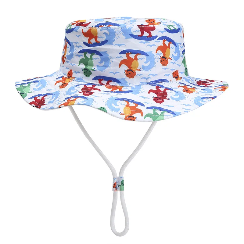 Children Spring Thin Style Plain Bucket Hat Summer Sunshade Bucket Hat Baby Casual Outdoor Printed Image Bucket  Hat