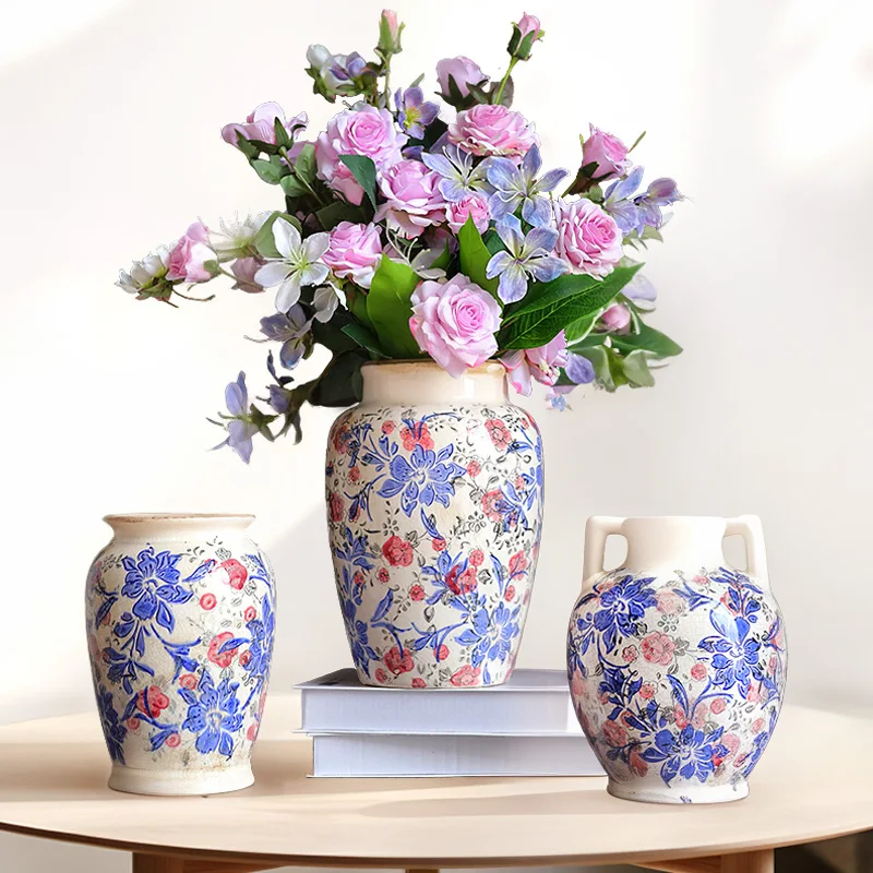 2023 Hot Selling European Vintage Flower Vase for Home Living Room Bookshelf Decor