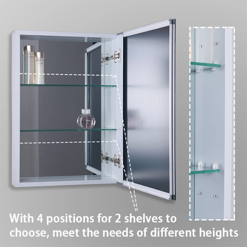 
Modern Toilet Furniture Living Room Dining Room Wall Mounted Stainless Steel Bathroom Mirrored Cabinet 