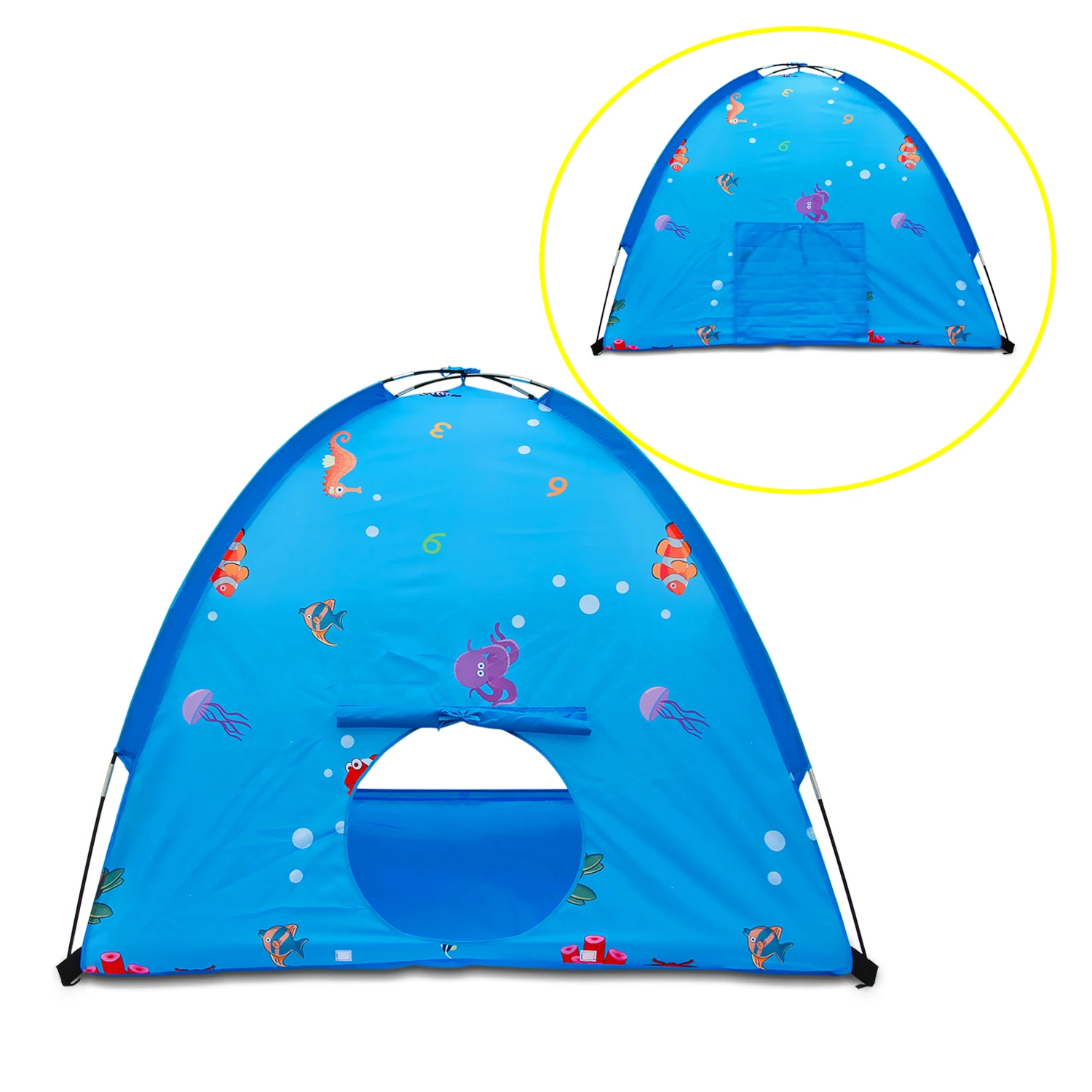 Play Tent For Kids 150x150CM Dome Style Playhouse For Children Indoor Outdoor Ocean Sea World Pattern Toy For Boys and Girls