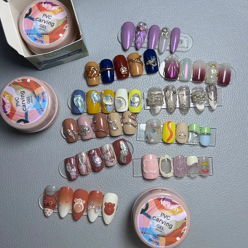 PVC Soft Solid Sculpting Gel Fantastic Consistency to Create 3D Nail Art Designs Mobray Solid Builder Gel For Nails