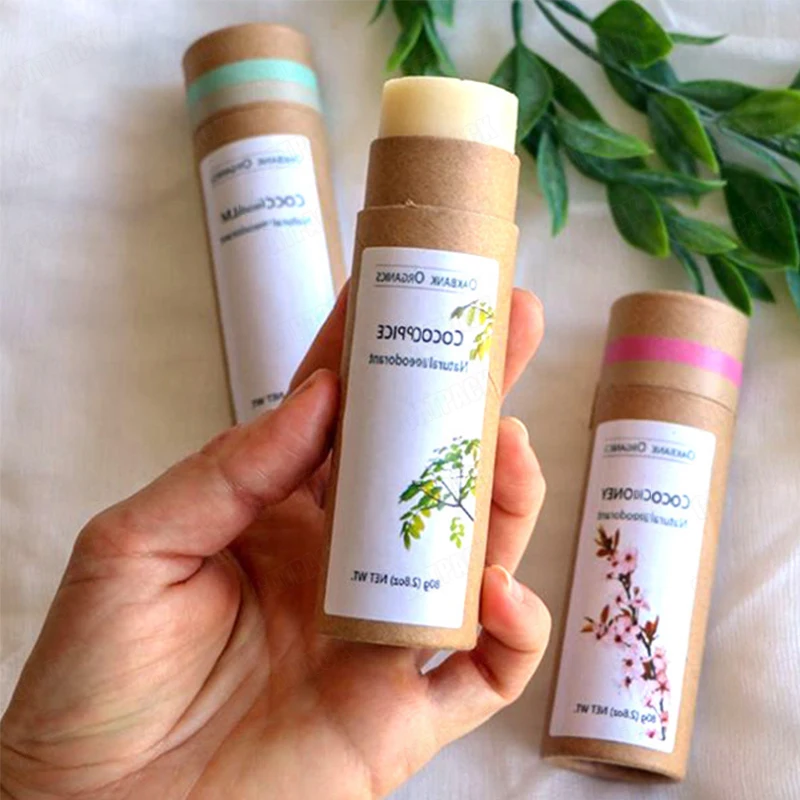 Eco Friendly Kraft Paper Tubes Biodegradable  Deodorant Stick Packaging