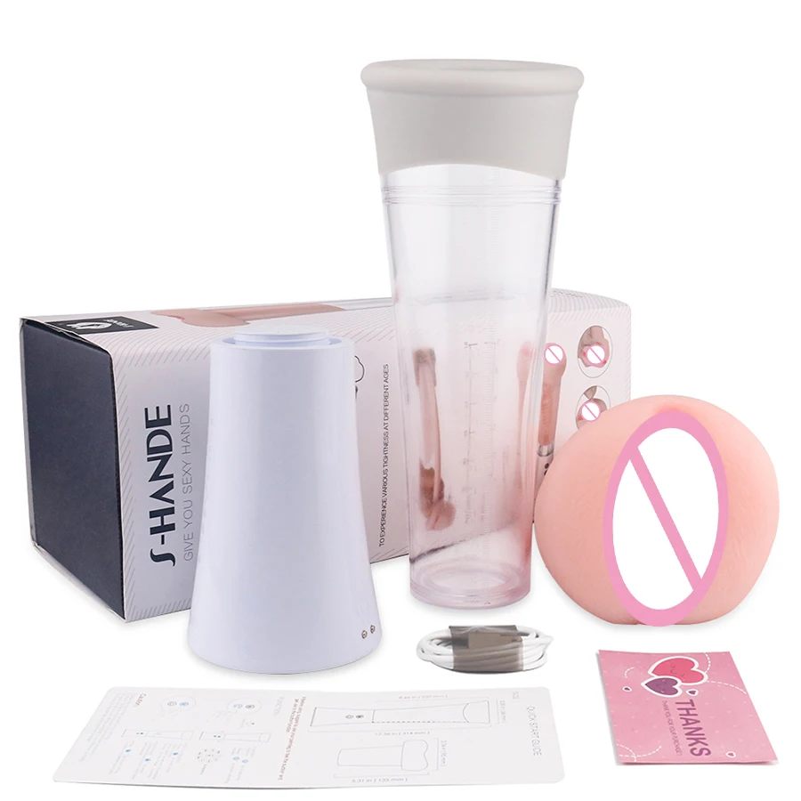 S-HANDE High Quality Penis Pump Dildo Enlargement Vacuum Pussy Cup Dick enlarger Pump for Male Masturbation