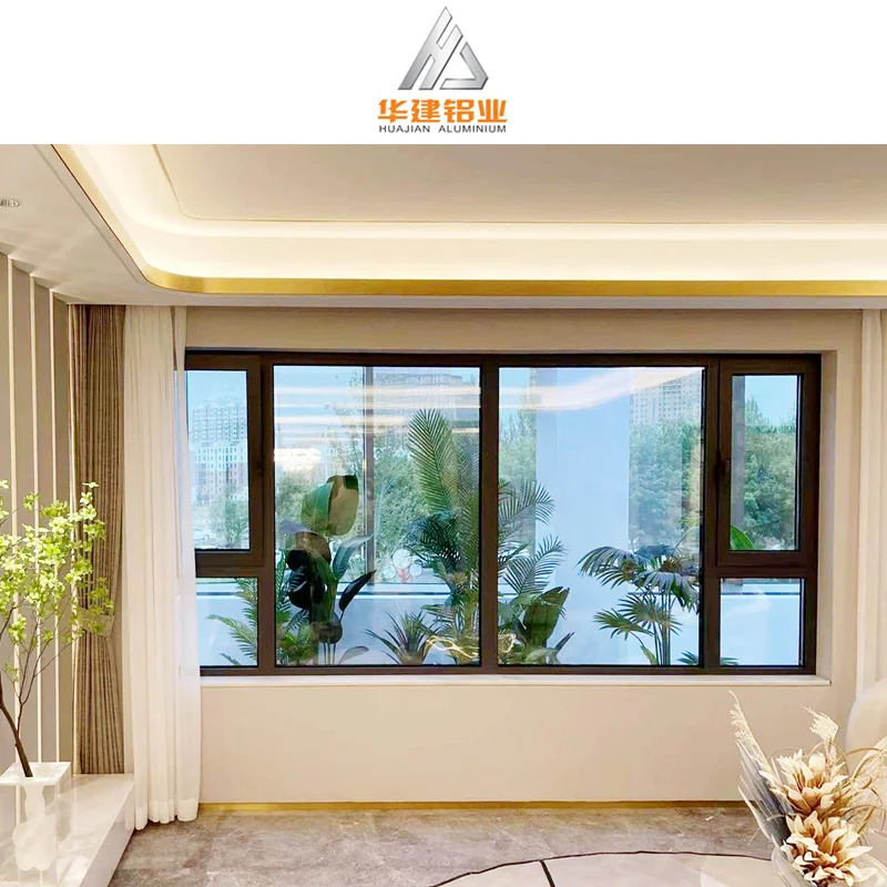 ES 101 open-inside Coating Energy Efficient Windows Narrow Frame Double Tempered Glass Aluminum Casement Windows And Doors