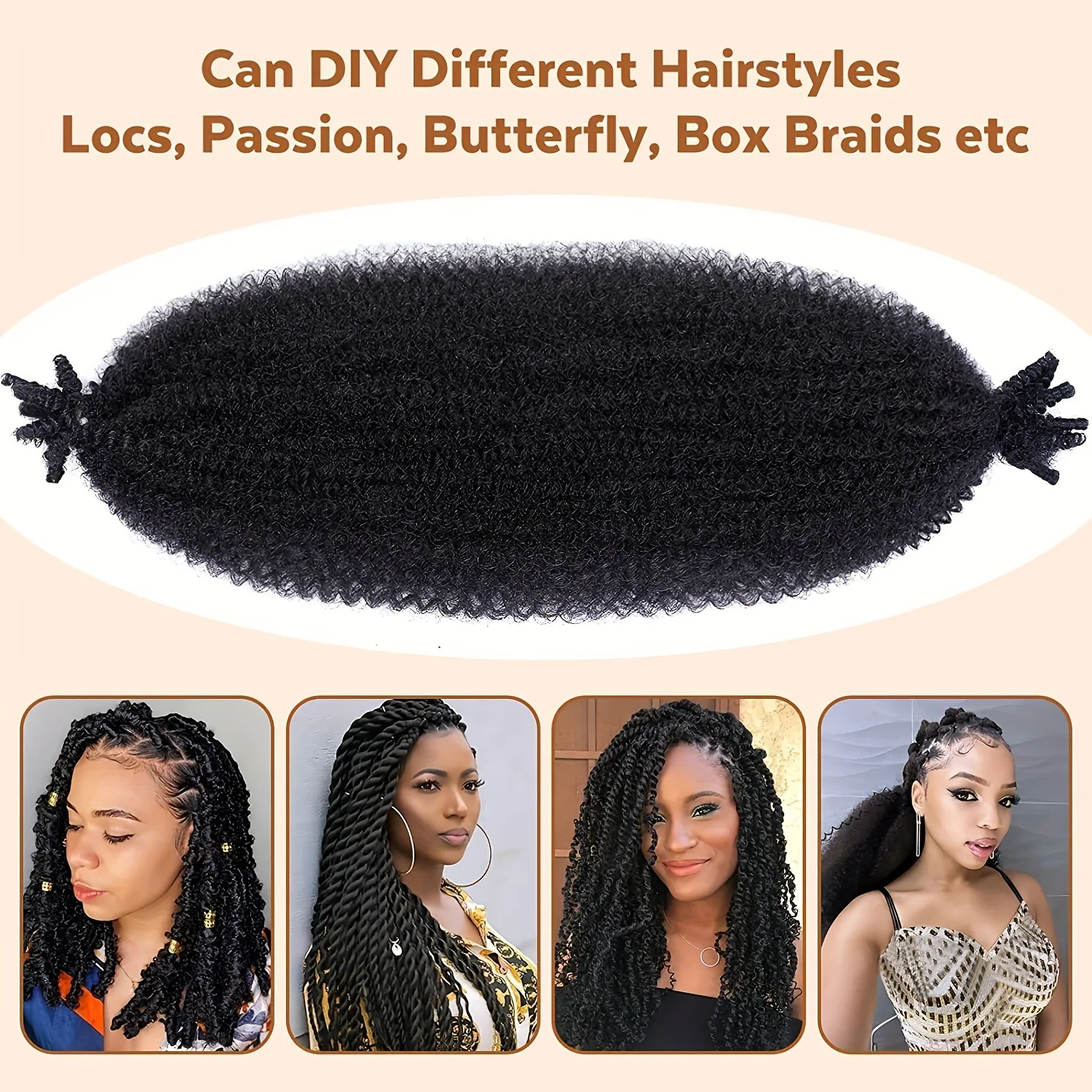 Chemical Free Crotchet Spring Curl Hair Crochet Braid Fluffy Afro Kinky Braiding Soft Twist for Braids