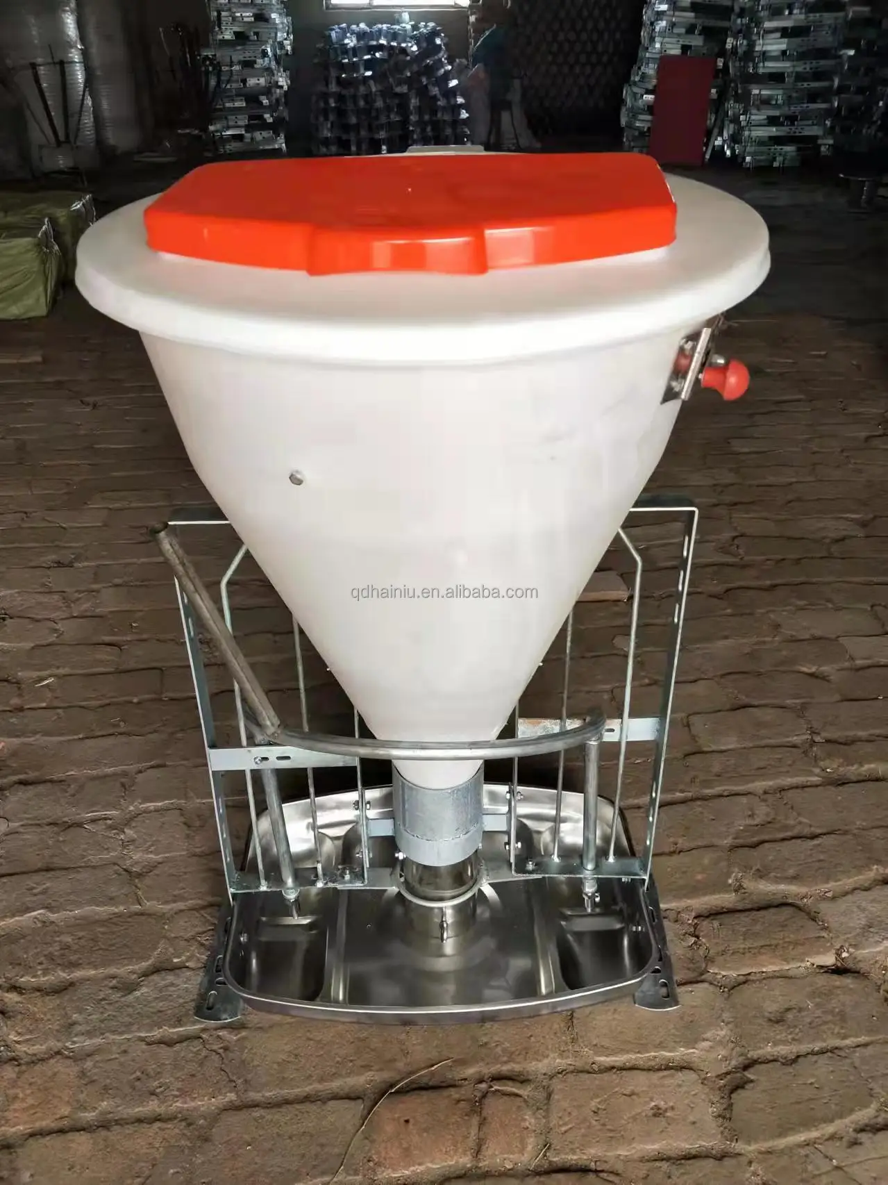 New &  Pig Feed Trough Feeder Steel and Plastic Feeding Equipment for Pig Farms for Home Use with 1-Year Motor Warranty
