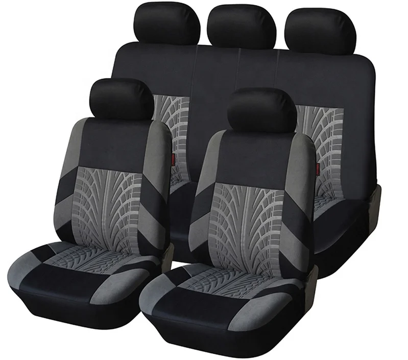 Hot Sale Sport Design With Tire Track Fit Most Cars Full Set Car Seat Covers