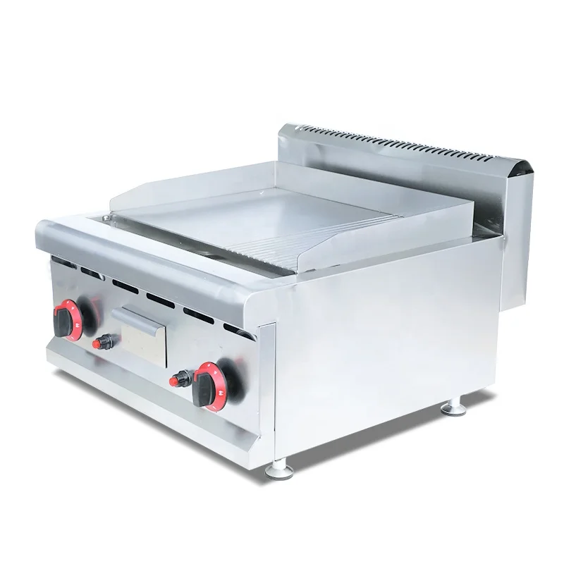 Counter Top Gas Griddle Commercial Kitchen Equipment Snack Machines Pancake Cooker Machine Griddles For Snack Bar For Hotel Sale