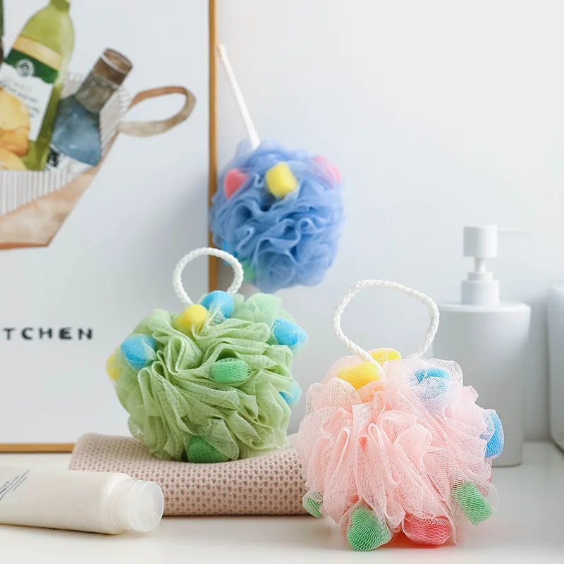 foaming body scrub ball back scrubbing korean loofah sponge bath towel bath shower ball bath flower