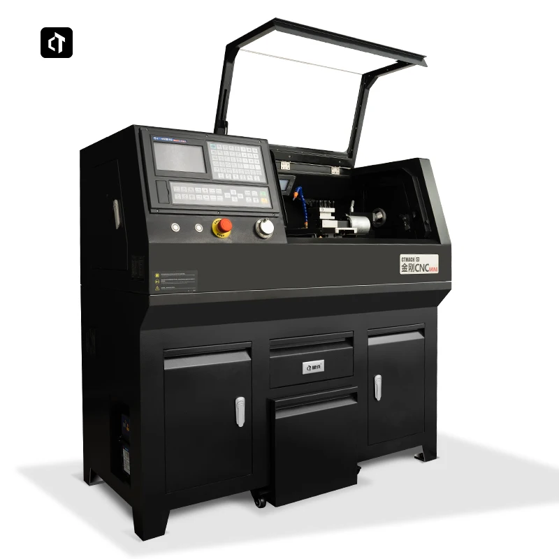CTCNC21C Metal Motorized Hobby Benchtop Mini CNC Lathe with stand for School Training or education