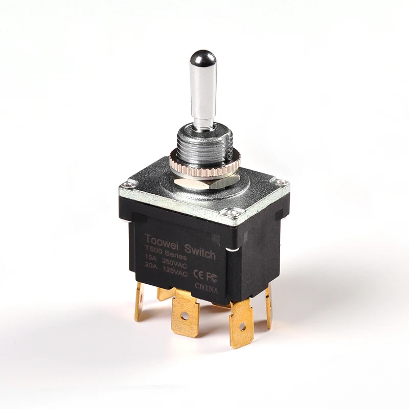 Toowei factory price ip67 25A 250VAC 6 Pin brass toggle switch
