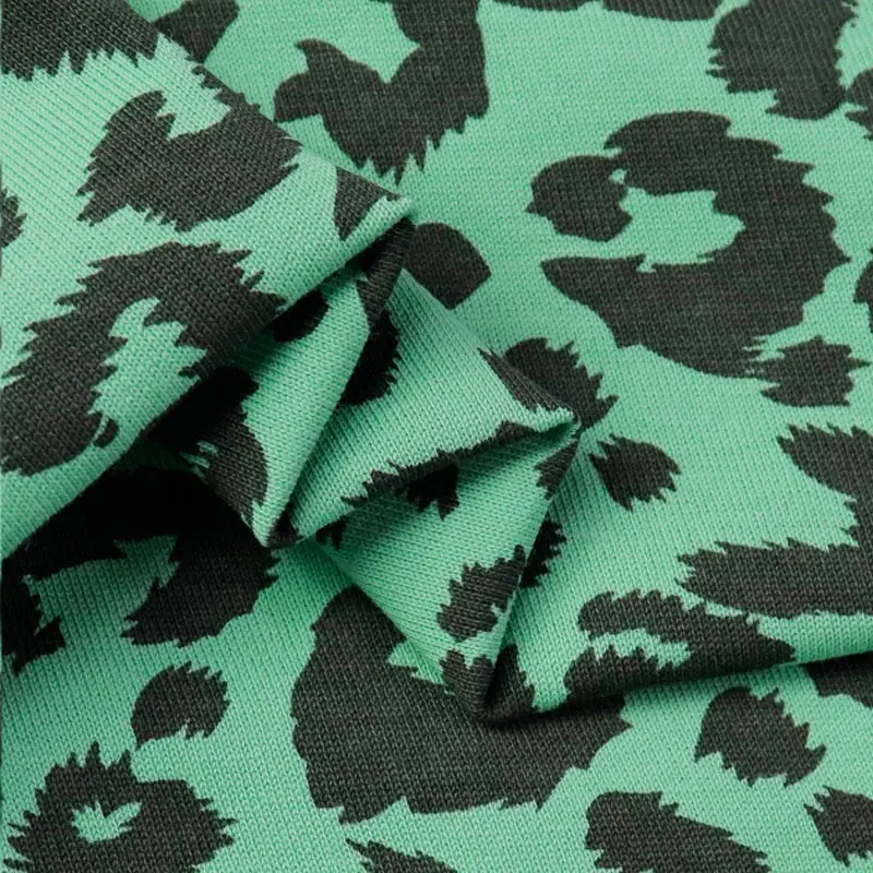  Factory wholesale 100% cotton stretch Jersey leopard dot printed knitted fabric