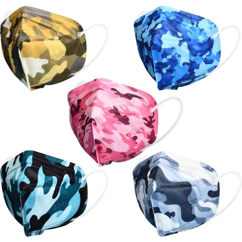 Hot Sale Children kn95 Mask Camouflage Pattern Facemasks For Kids Disposable Multi-color Masks with ce certificate