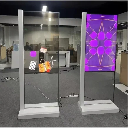 Floor Standing Android 55inch OLED Display Module Double Side Transparent OLED Digital Signage Totem Monitor