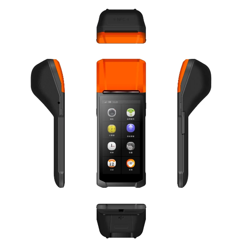5.5 inch touch screen android 8.1 portable pos terminal system built-in 58mm thermal printer