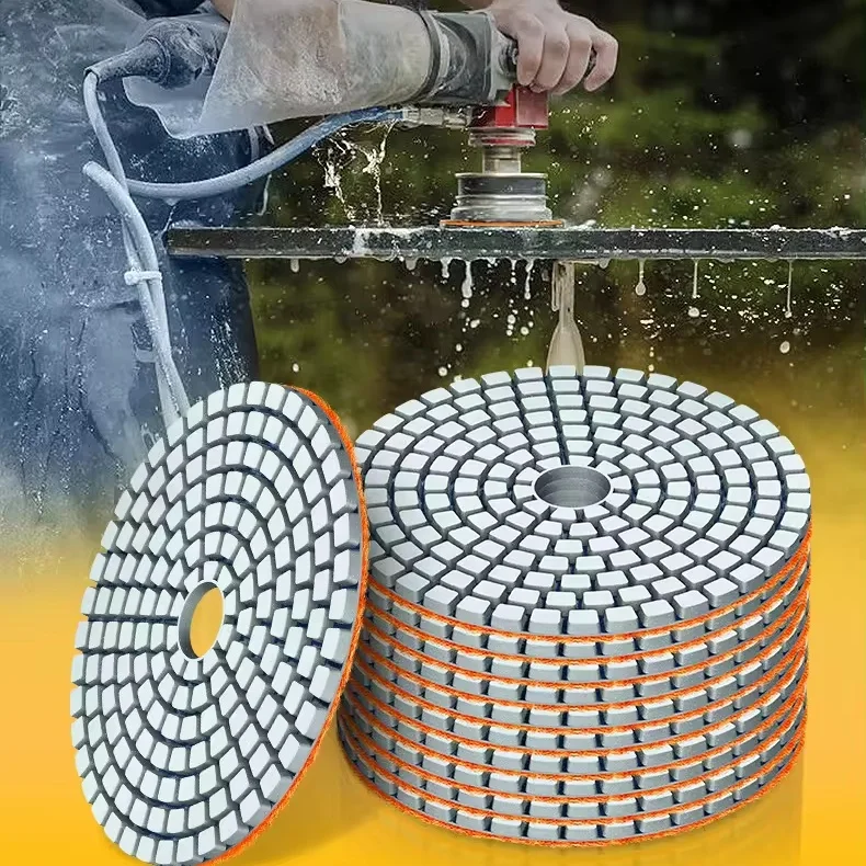 Diamond Polishing Pads for Angle Grinder, 4 inch Wet/Dry 8 Piece Set Granite Stone Concrete Countertops Marble