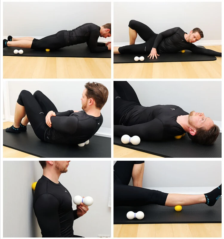 Muscle release Custom ball design Natural Rubber Massage Ball Yoga Therapy Lacrosse Massage Ball Set