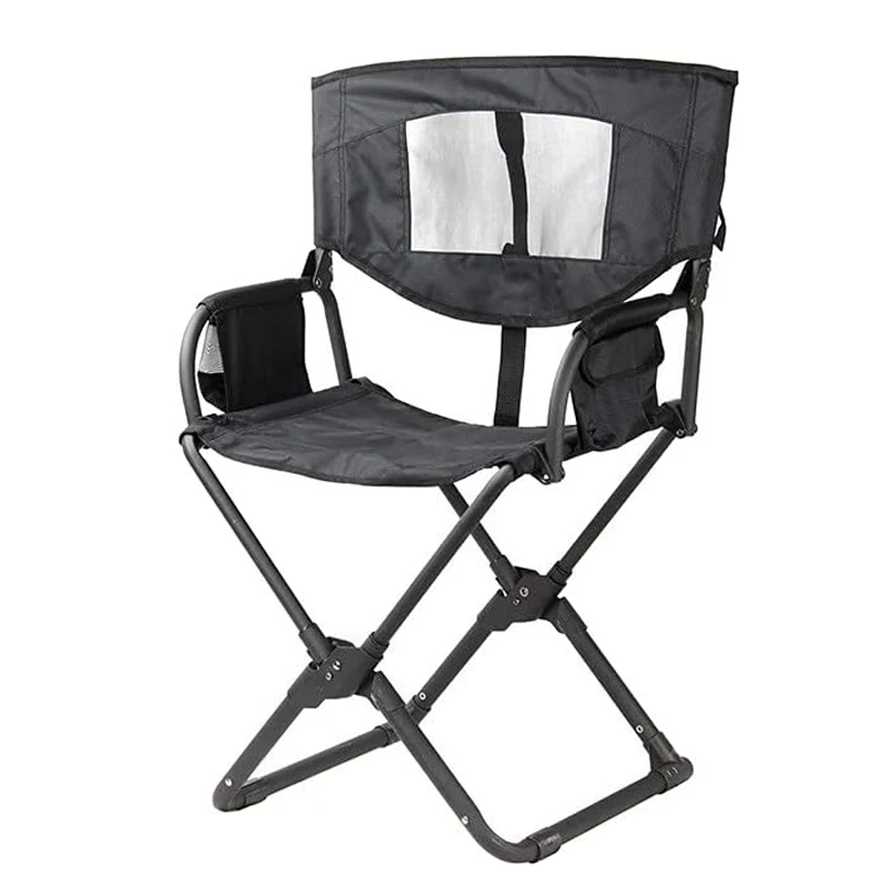 Wholesale portable oversized aluminum folding camping lightweight black metal outdoor director chairs