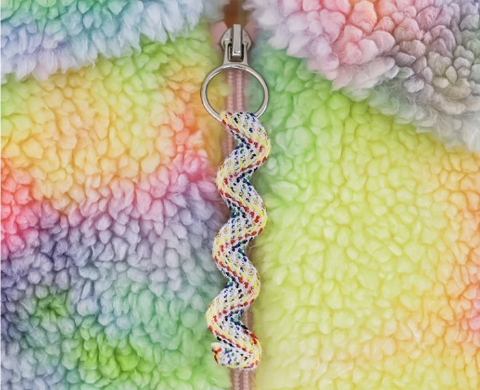 2024 Winter New Design Polar Fleece Rainbow Girls Coats 100% Polyester Turndown Collar Kids Outwears