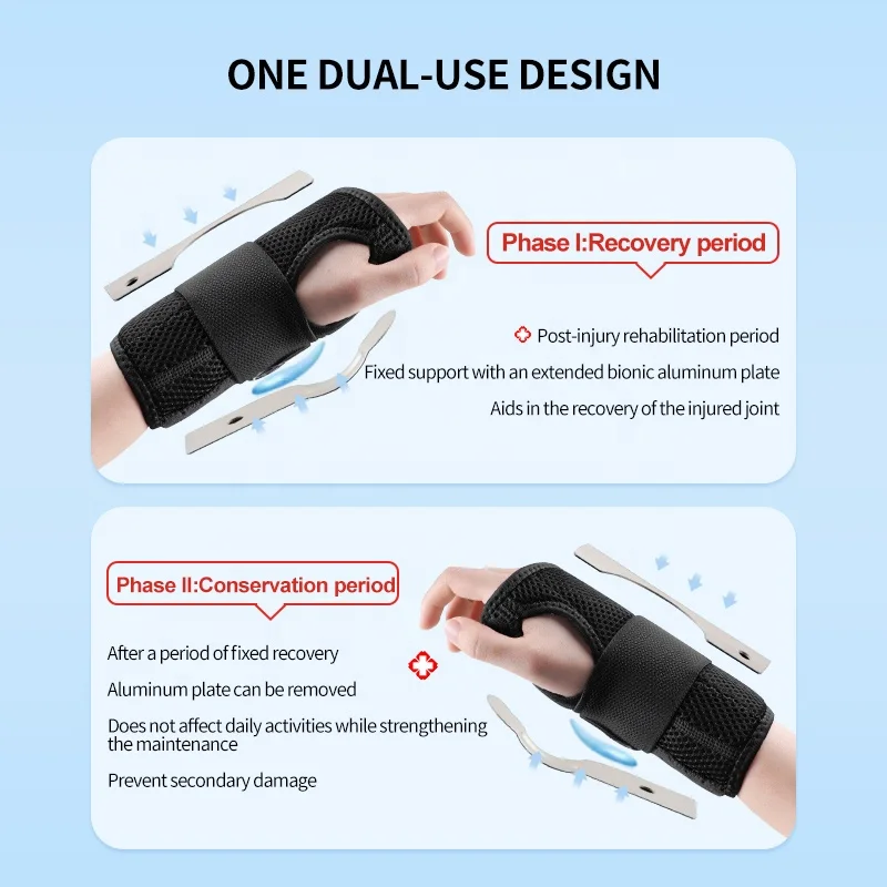 Ks-6062#Neoprene Wrist Guard Fixed Removable Medical Wrist Stabilizer Adjustable Steel plate hand guard