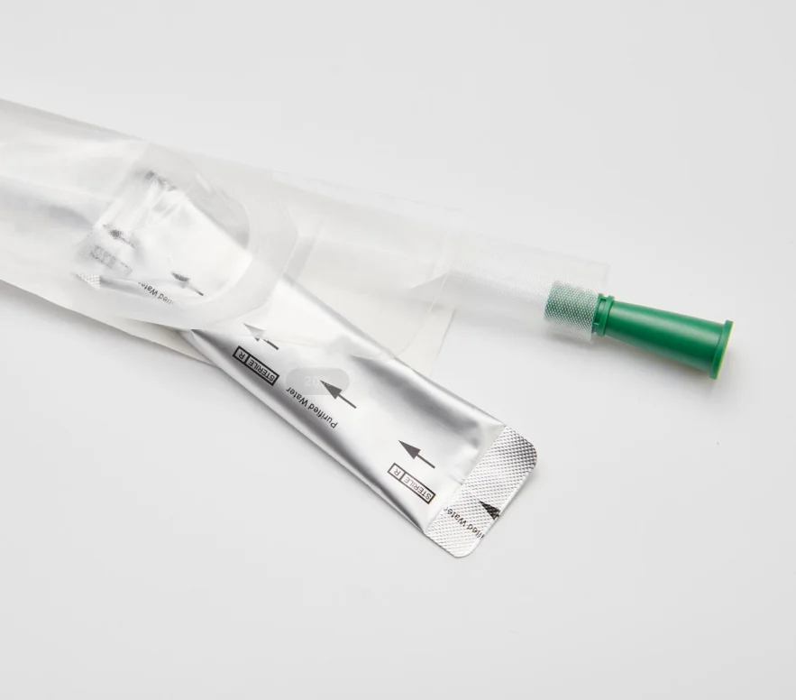 Hydrophilic coated catheter with water packet