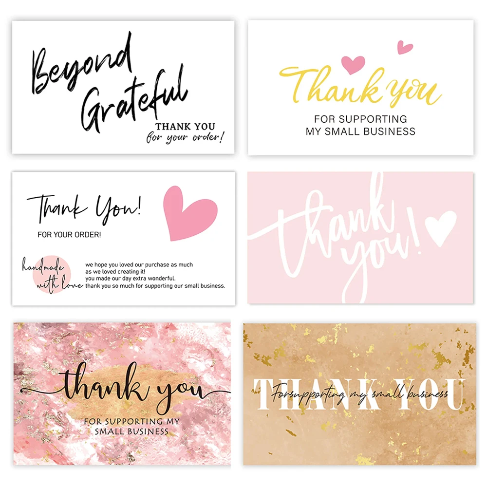 Custom Logo Design Printed Art Paper Double-sided Small Postcard Greeting Card Thank You Card Custom Business Thank You Card