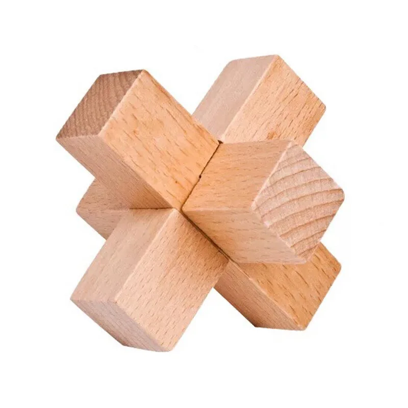 3D wooden puzzle luban kongming lock puzzle set toy brain puzzle cube wooden brain teasers cube block for children adult