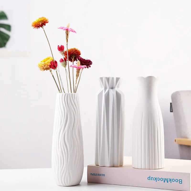 Simple Nordic Plastic Vase Living Room Anti-fall Simulation Vase Ornament Home Decoration
