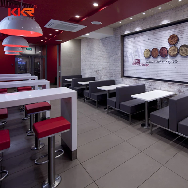 Artificial stone solid surface Italian Luxury Design white Top Dining Table Set 2 4 6 8 seater With Metal Legs